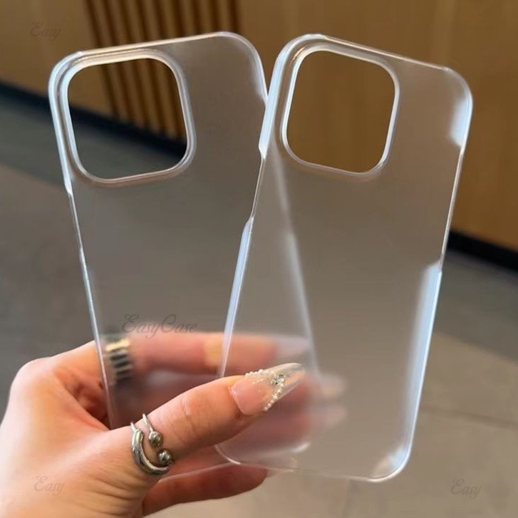 Ốp điện thoại PC trong suốt rỗng siêu mỏng trên và dưới cho iPhone 17