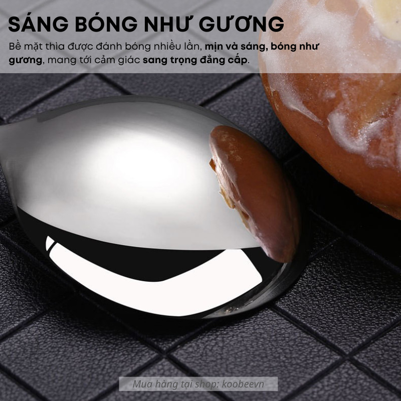 Muỗng Thìa Inox 304 Miệng Tròn Mạ Vàng Bạc Nhiều Màu Sang Trọng Ăn Cơm Súp Món Tráng Miệng Cao Cấp | 170