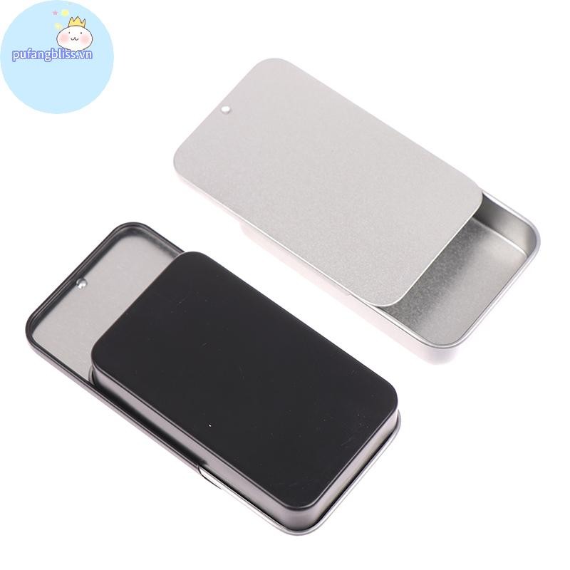 Pufangbliss 80 * 50 * 15mm Hộp Sắt Trượt Bao Hộp Bảo Quản Hộp Thiếc Di Động Hộp Đựng VN