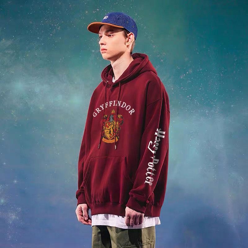 [Giao hàng trong ngày] Cotton Size Lớn Dài Tay Harry Potter Phong Cách Preppy Thu Đông Nam Nữ Plus Phong Cách Nhung Mỏng Phong Cách In Mũ T Phù Hợp Với Cặp Đôi Mặc