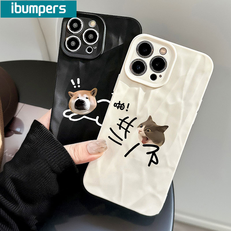ibumpers Ốp Lưng iPhone Cute Hoạt Hình Mèo Con Chó Đôi Họa Tiết Ốp Điện Thoại Chống Bẩn Silicon Mềm Chống Sốc Cho Iphone 16 15 14 12 13 11 Pro Max IP 7 8 Plus X XS XR