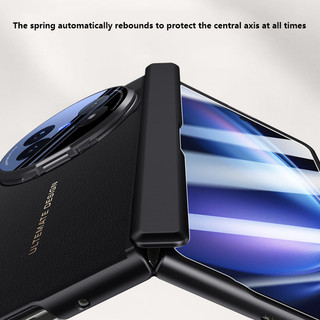 Skin Feel PU Leather Case cho Vivo X Fold5 Fold 5 5G Vỏ bảo vệ bản lề gấp từ tính có màng cường lực