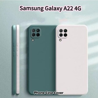 [Phong cách mới] Dành cho Samsung Galaxy A22 4G Vỏ silicon chống mài mòn và chống mồ hôi Vỏ điện thoại màu trơn cổ điển