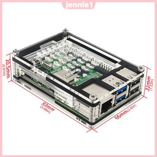 Ốp lưng acrylic trong suốt Hỗ trợ Bộ làm mát hoạt động chính thức Hộp bảo vệ vỏ bọc acrylic 9 lớp cho Raspberry Pi 5 4GB / 8GB [jennie1.vn]