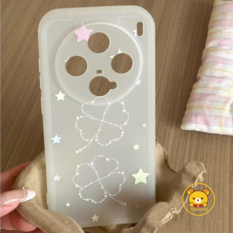 Vỏ Cỏ Bốn Lá May Mắn Cho Meizu 21 Note 20 18 17 16 Note 16 Pro Luck 08 5G 4G Ice Fog Phim Hoạt Hình Ốp lưng Mờ Mềm