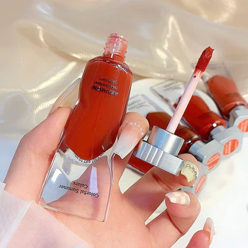 Nhung ice cube Lip Gloss matte Lip Paste Xuất Hiện Trắng mousse Son Môi Cam Nâu Sữa Cà Phê Son Bóng Son Dán