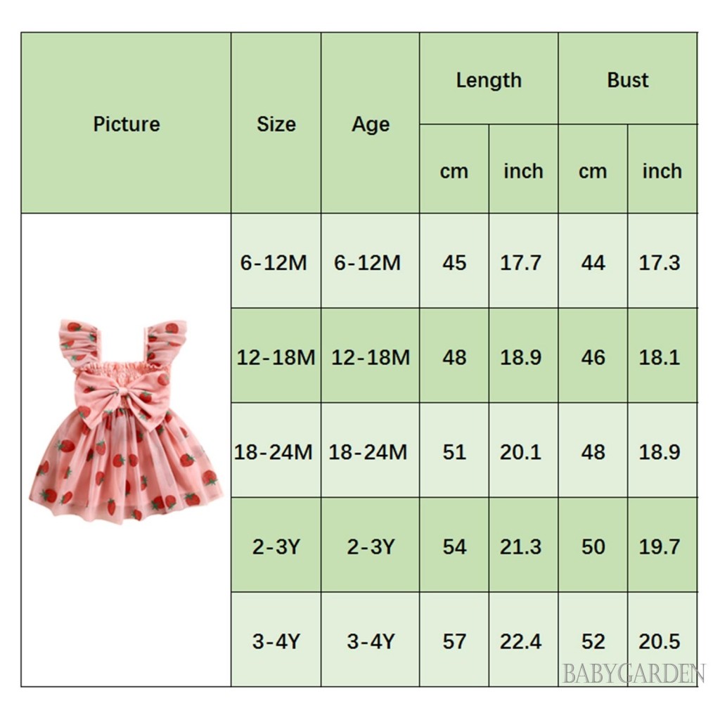 / / -Baby Girl Ruffle Tay Vuông Cổ Dâu In Hình Công Chúa Tulle