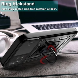 Ốp Bảo Vệ Camera Giáp Chống Sốc Samsung Galaxy A71 A51 A31 A21S A72 A52 A52S A54 A34 A24 A14 A04S A04 4G 5G Vỏ Xe Từ Tính Nhẫn Đứng Đẩy Kéo Bảo Vệ