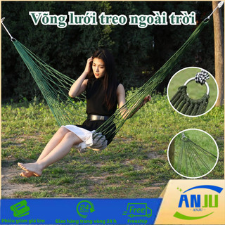 Võng du lịch camping 230x80cm, Võng lưới treo ngoài trời, bó đầu, Gồ ghề, Nằm THoáng Mát