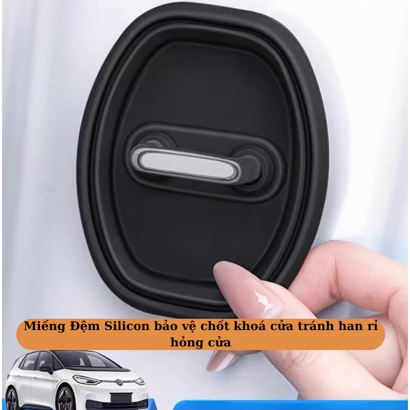 【24H】4 Miếng Đệm Khoá cửa Silicone Chống Va Đập Chống Sốc Miếng dán chống va chạm dày Fu