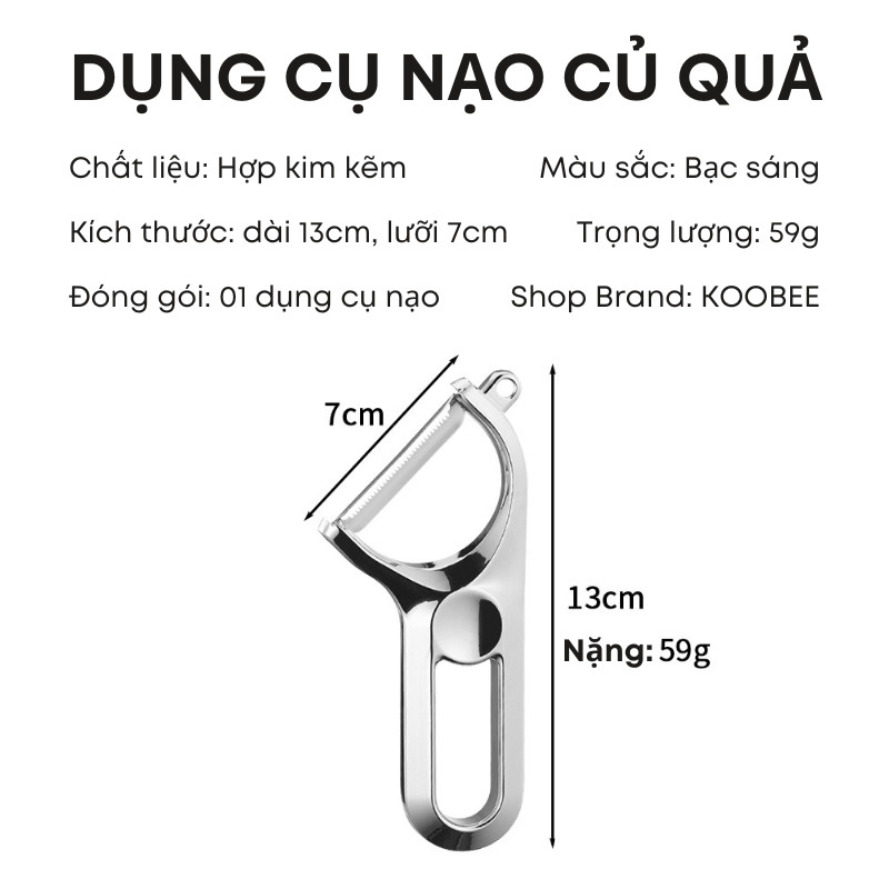 Nạo Củ Quả KOOBEE Hợp Kim Kẽm Cao Cấp – Sắc Bén, Siêu Bền – Gọt Mắt Khoai Tây Tiện Lợi | 314