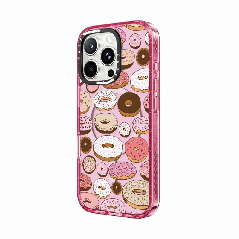 CASECASE X Donut Case Màu Hồng Fizz Màu Trong Suốt Cứng Hút Từ Tính Tác Động Dành Cho Apple IPhone 12 13 14 15 16 Pro Max Plus Có Hộp