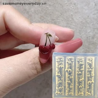 [savemoneyeveryday] Khuôn Silicon Hoa Hồng 3D Trang Trí Móng Tay Nghệ Thuật DIY Cherry Design Mẫu Móng Tay Trang Sức Thủ Công Dụng Cụ Thiết Kế Làm Móng Tay [vn]