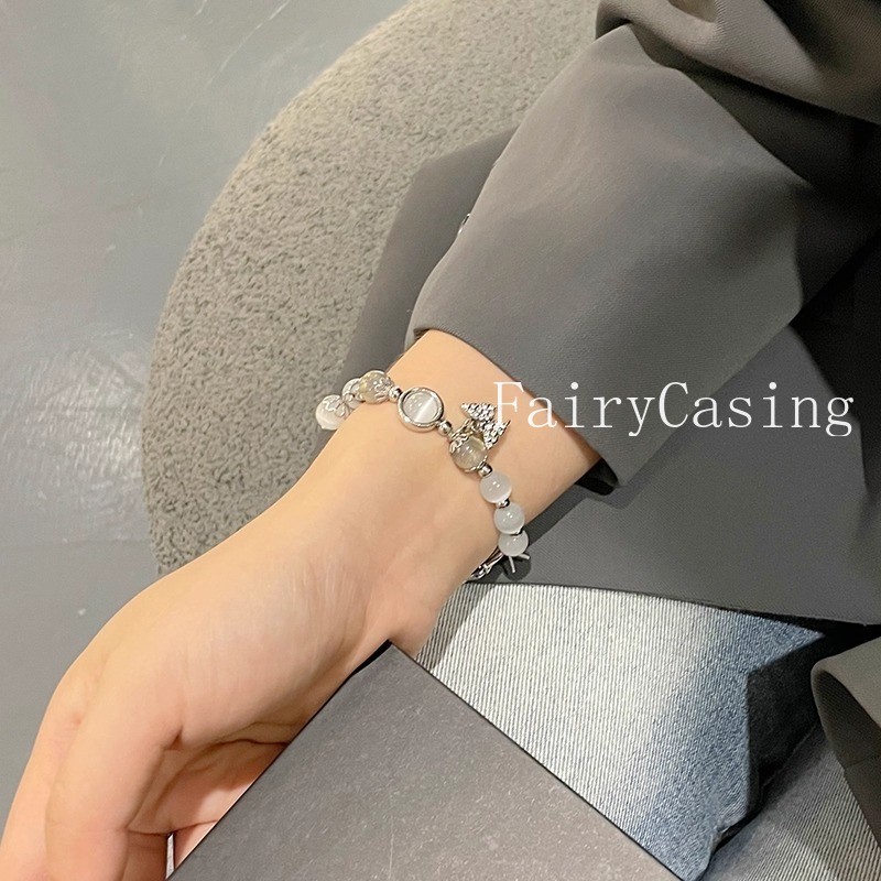 Mèo Mắt Đá Hạt Dây Đeo Cho Huawei Band 11 Pro 10 9 8 7 6 Co Giãn Sood Vòng Vòng Tay Cho Honor Band 9 Thay Thế Ban Nhạc