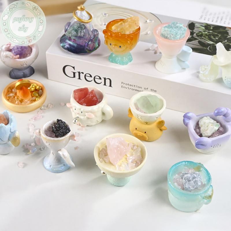 PUSKY 1 Sáng Tạo Đá Thô Pha Lê Trang Trí Hộp Bí Ẩn Cung Hoàng Đạo Chòm Sao Pha Lê Serie Để Bàn Trang Trí Quà Tặng Bất Ngờ VN