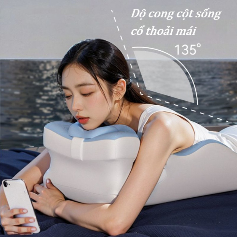 Gối Memory Foam đa năng, Ôm sát cổ, giảm đau vai gáy, chất liệu thoáng khí, Dễ Ngủ