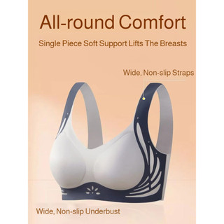 『 Brelira 』 Hỗ trợ mềm mại cho nữ Push Up Bra Đồ lót không dây One Piece Mỏng thoáng khí dành cho nữ Cốc cố định Quần lót tập hợp ngực nhỏ