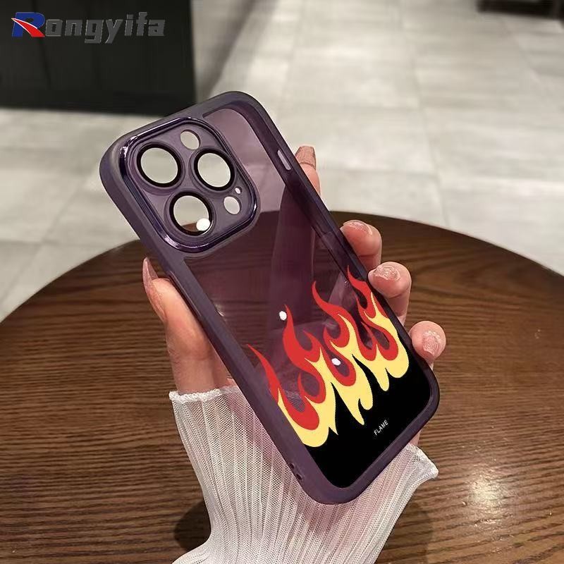 Ốp Điện Thoại Họa Tiết Ngọn Lửa Hoạt Hình Cho Xiaomi Poco X7 Pro F7 Ultra M7 Pro X6 Neo M6 Plus F6 Pro X5 Pro M5 M5S M4 4G 5G Vỏ Trong Suốt Bảo Vệ Ống Kính Mát Chống Sốc Ốp Lưng Mềm
