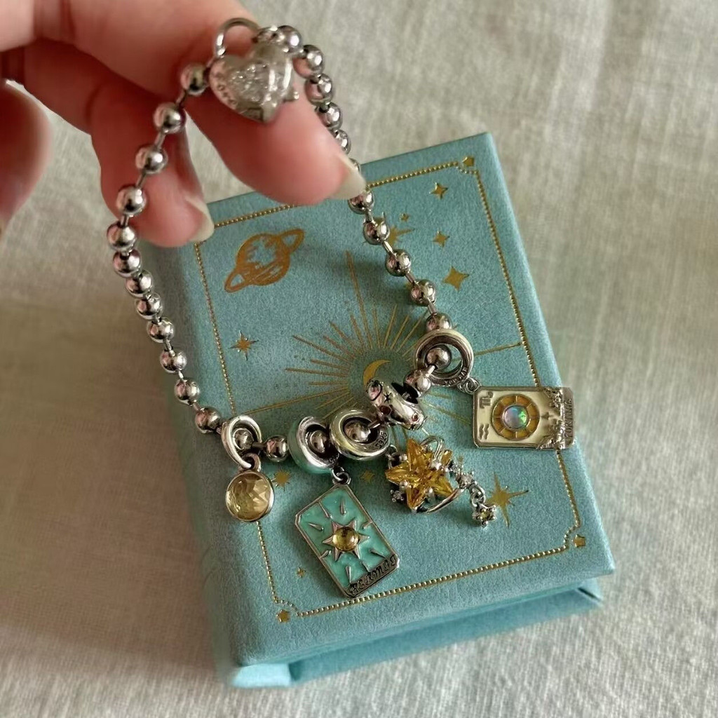 Bộ Vòng Cổ và Choker Nữ Phong Cách Vintage Xanh - Thiết Kế Mặt Trời, Mặt Trăng và Sao