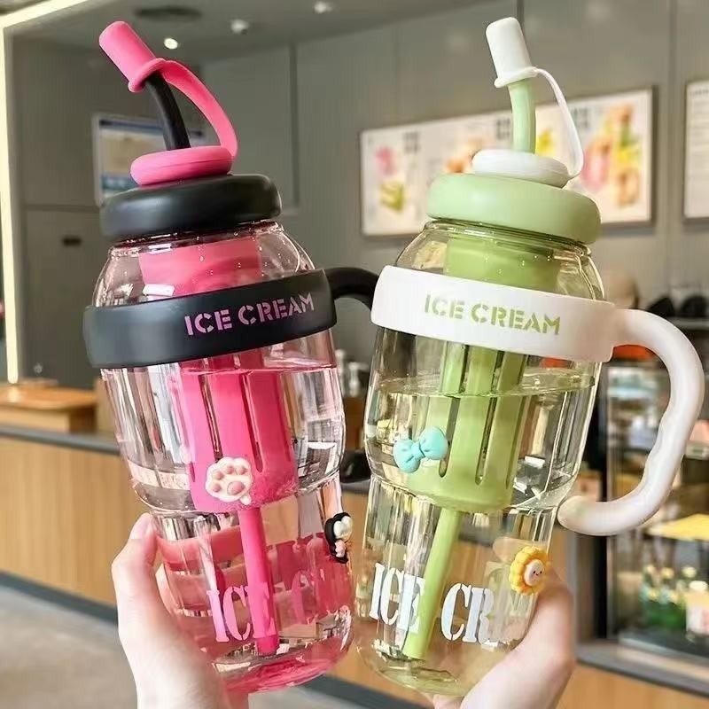 Bình uống nước dung tích cao 1300ML có ống hút - Cốc thiết kế lọc trà Làm việc hàng ngày Du lịch Sử dụng cốc