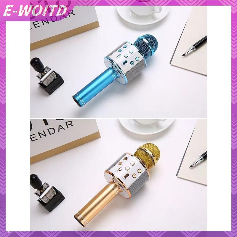 E-WOITD Karaoke Micro Không Dây Mic Cho Điện Thoại Di Động Làm Hát Condenser Mikrofon Blutooth Điện Thoại Thông Minh Micro DJ Âm Thanh HNVN