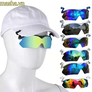 Kính râm phân cực thể thao với nắp lật điều chỉnh và kẹp mũ sáng tạo, phù hợp cho câu cá, đi xe đạp và các hoạt động ngoại trời.