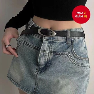 Thắt lưng khóa hợp kim Ellipse Hàn Quốc - Thiết kế lấy cảm hứng từ cổ điển có thể điều chỉnh cho quần jean / bộ đồ cạp cao