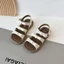 sandal bé gái dép quai hậu cho bé quai chéo nơ xinh xắn êm chân QCCC full hộp trắng cho bé từ 1 tuổi SL062