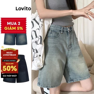 Lovito Quần short bỏ túi Quần short Denim xuân hè dành cho nữ LNA19020 (Nhiều màu)