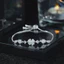 Lắc tay bạc S925 rút cỏ 4 lá Imoon, vòng tay nữ xi bạch kim sang trọng Fortune Leaf IMOON059