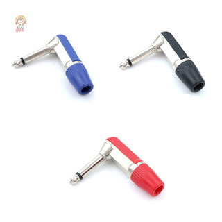 Twe 1 / 4 '' 6.35mm 2 Cực Mono Nam Jack Góc Phải Guitar Cắm Adapter Kết Nối VN