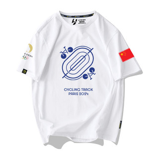 Thế vận hội Olympic Paris bóng bàn cầu lông thể thao áo thun ngắn tay nam nữ cotton nguyên chất nửa tay