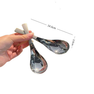 Muỗng Ăn Súp / Uống Nước Bằng Thép Không Gỉ Với Tay Cầm Dài Tiện Dụng 15cm SUNND