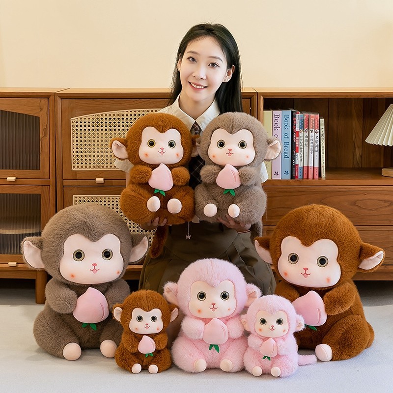 Rytanda Khỉ Sang Trọng Đồ Chơi Đào Dễ Thương Ôm Khỉ Búp Bê 2 Trong 1 Trái Cây Động Vật Gối Gấu Bông Quà Tặng Sinh Nhật Trẻ Em Quà Tặng Cho Bạn Gái Quà Tặng Giáng Sinh