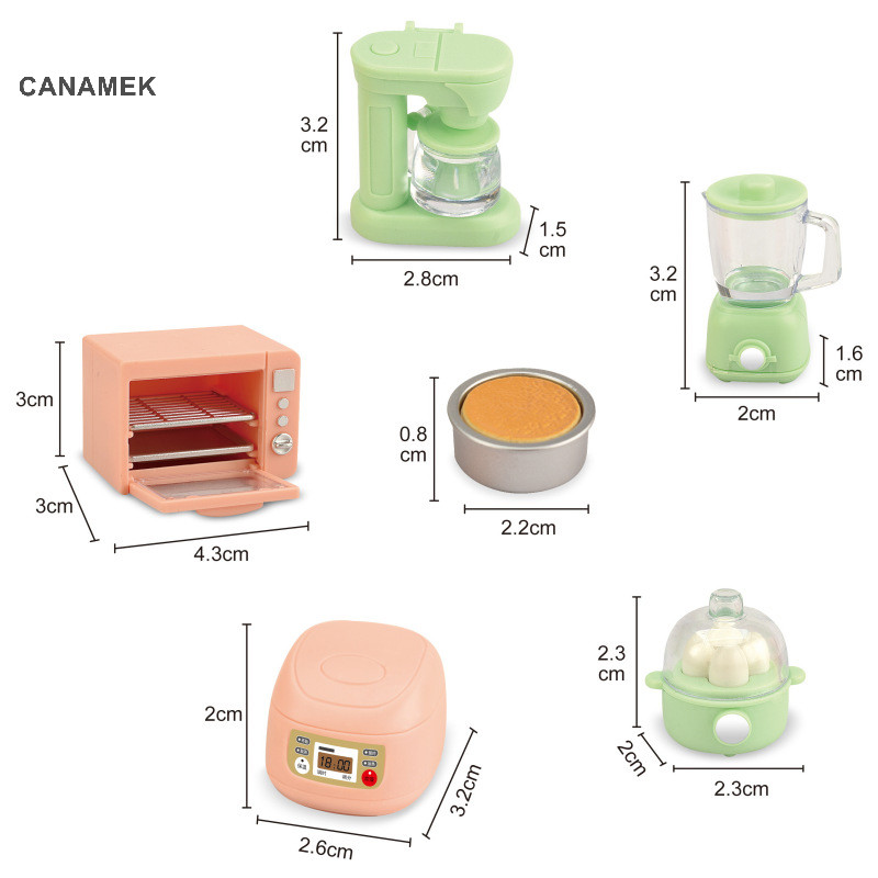 Canamek Bộ 1:12 Phụ Kiện Nhà Búp Bê Thu Nhỏ Bếp Lò Vi Sóng Máy Hấp Trứng Trang Trí Mô Hình CSF
