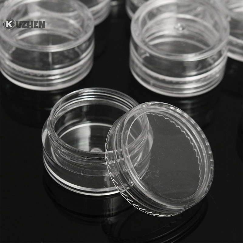 Kuzhen 50pc Bình kem trong suốt Chai mỹ phẩm Hộp đựng nồi trong suốt cho móng tay HOT
