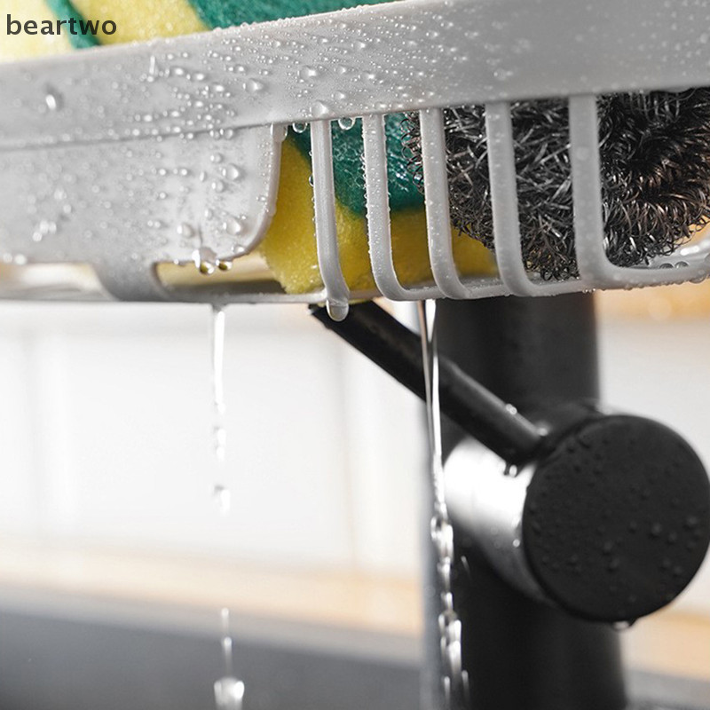 < Beartwo > Giá thoát nước bồn rửa có thể điều chỉnh Bọt biển Bảo quản Vòi giữ xà phòng Thoát nước Kệ Giỏ sắp xếp Phụ kiện phòng tắm nhà bếp Đẹp