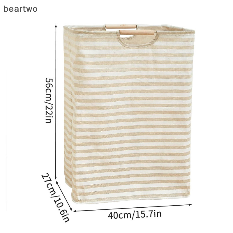 < Beartwo > Giỏ đựng đồ giặt chống thấm nước Vải lanh Cotton Giỏ đựng quần áo bẩn Hộp đựng đồ lặt vặt có thể gập lại Túi đựng đồ gấp gọn Hamper đẹp