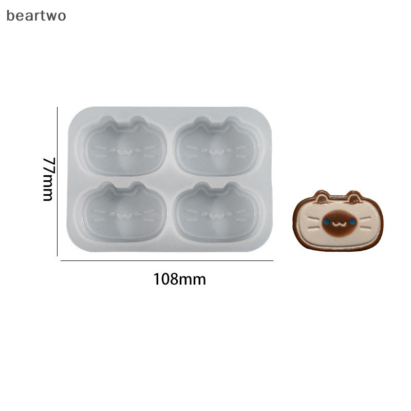 < Beartwo > 4 Khoang Bánh Phô Mai Khuôn Silicon DIY Sô Cô La Bánh Ngọt Bánh Nướng Bánh Trang Trí Dụng Cụ Nhà Bếp Khuôn Nướng Đẹp