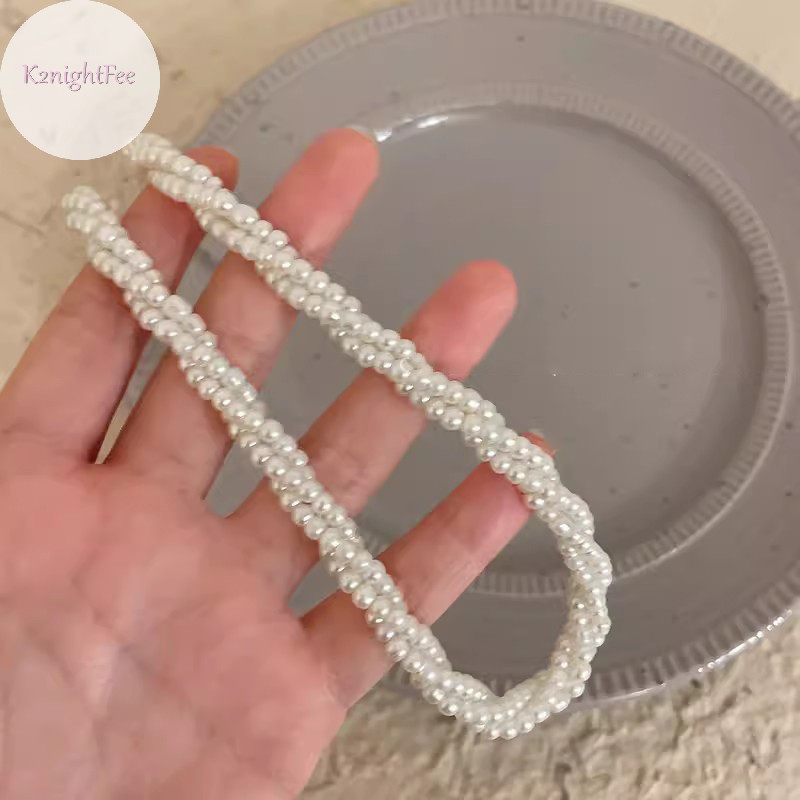K2nightfee Đa Lớp Dây Ngọc Trai Choker Dây Chuyền Nữ Cô Gái Vintage Hình Học Thanh Lịch Đính Hạt Dây Chuyền Phụ Kiện Trang Sức VN