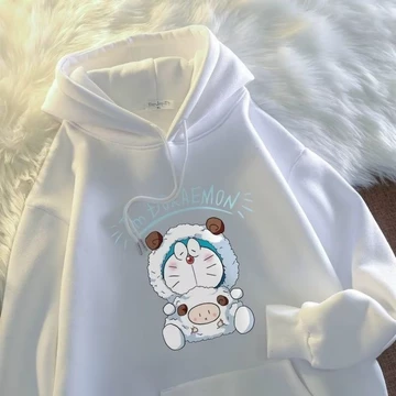 [M-8xl] Áo Hoodie in hình Doremon hoạt hình mới dành cho nam và nữ Áo Hoodie dài tay dễ thương và thời trang dành cho nam Áo Hoodie cặp đôi ngoại cỡ thời trang và rộng rãi Áo khoác Anime dành cho nam