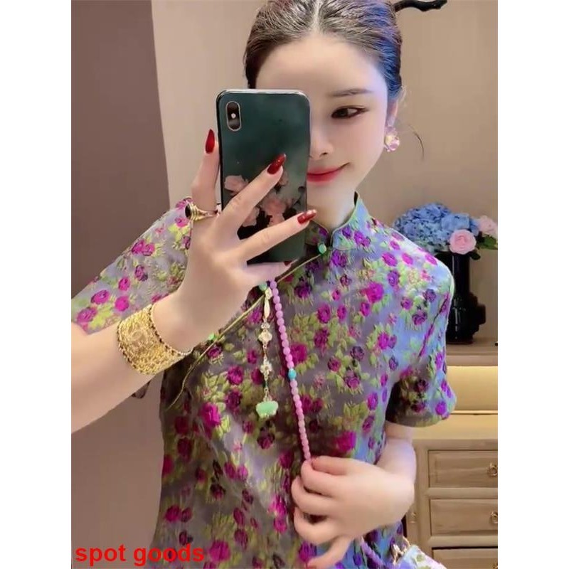 Váy hoa phong cách Trung Quốc cổ điển váy phù hợp cho nữ
