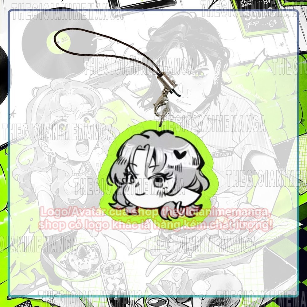 Móc dây treo điện thoại NGƯỜI MÀ TÔI ĐỂ Ý ĐẾN KHÔNG PHẢI LÀ ĐÀN ÔNG in hình anime mica acrylic móc khóa dễ thương