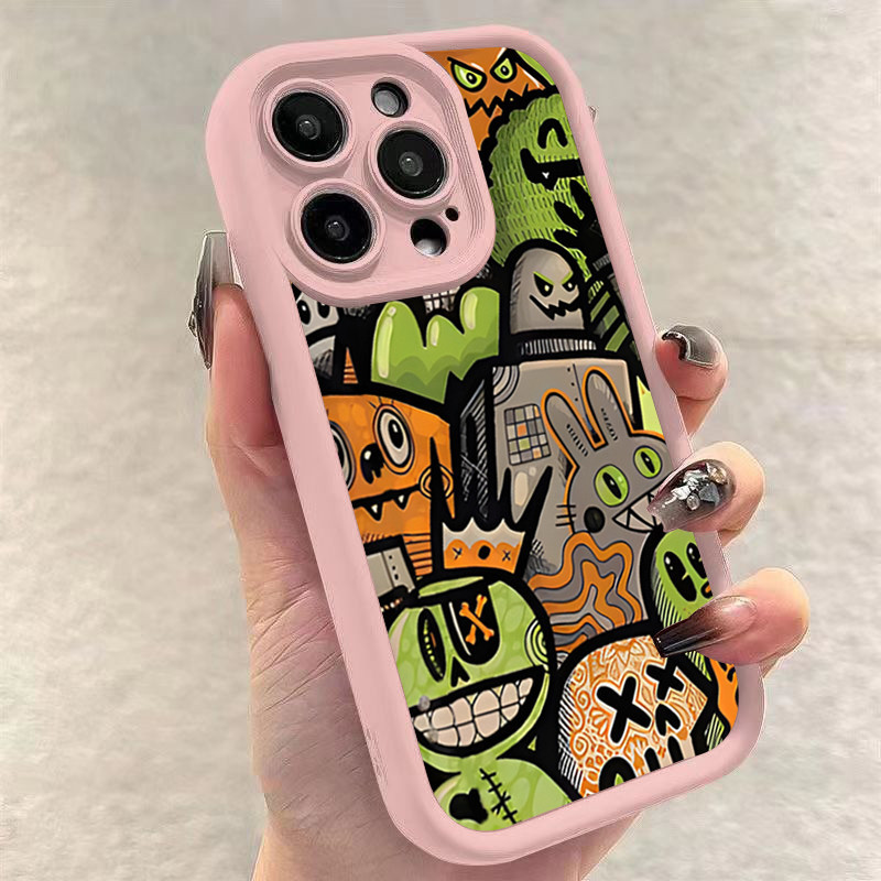 Dành Cho iPhone 16 15 14 13 12 11 Pro Max iPhone XS Max X XR 8 7 Plus 12 13 Mini SE2020 2022 Gradient Phim Hoạt Hình In Thoáng Mát Mắt Thiên Thần Mềm Chống Sốc