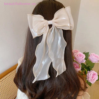 [Beautifulhome] Kẹp Tóc Nơ Voan Ngọt Ngào Bé Gái Màu Xanh Sáng Sa Nơ Kẹp Tóc Ruy Băng Nơ Barrette Kẹp Tóc Kẹp Đuôi Ngựa Mũ [vẻ đẹp]