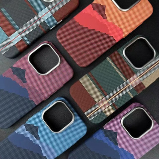 [JLK] Magnetic Kevlar Carbon Fiber Pattern For iPhone 15 Pro Max 14 13 12 Pro Plaid Personalized Phone Case For 12 13 14 Pro Max