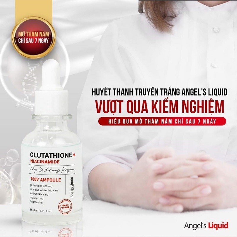 Tinh Chất Angel's Liquid Glutathione + Niacinamide 7 Days Whitening Program 700 V Ampoule Giảm Nám Truyền Trắng 30ml