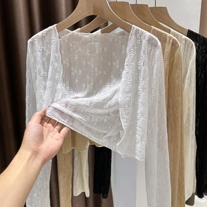 Áo cardigan , Áo khoác lưới hoa nổi điệu đà - A236 Nhung Nữ Top Women Voi
