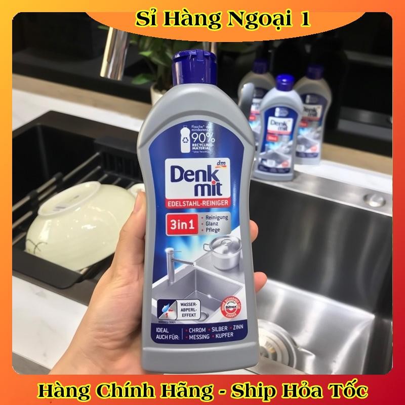 Dung dịch vệ sinh tẩy rửa inox, bồn rửa chén bát, tẩy dầu mỡ trên bếp DENKMIT 3 IN 1 - Dung tích 300ml