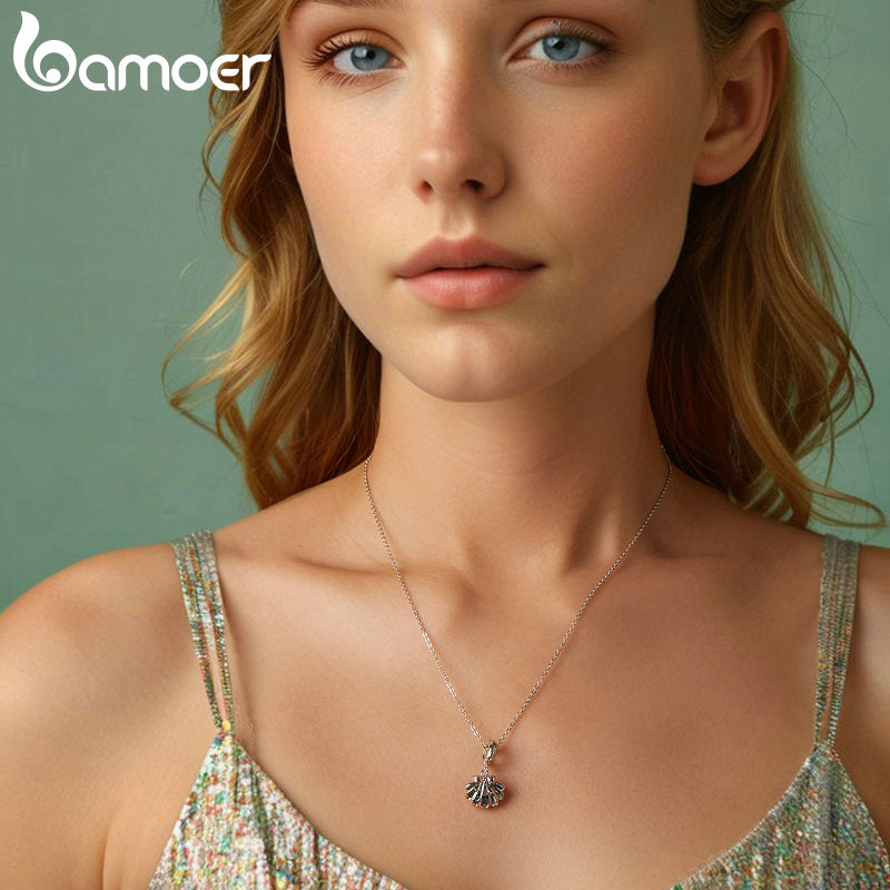 Phụ kiện mặt dây chuyền thiết kế vỏ quyến rũ Bamoer 925 Sterling Sliver cho vòng tay